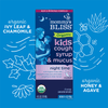 Organic Kids Cough Syrup Night Time's box with a blue background