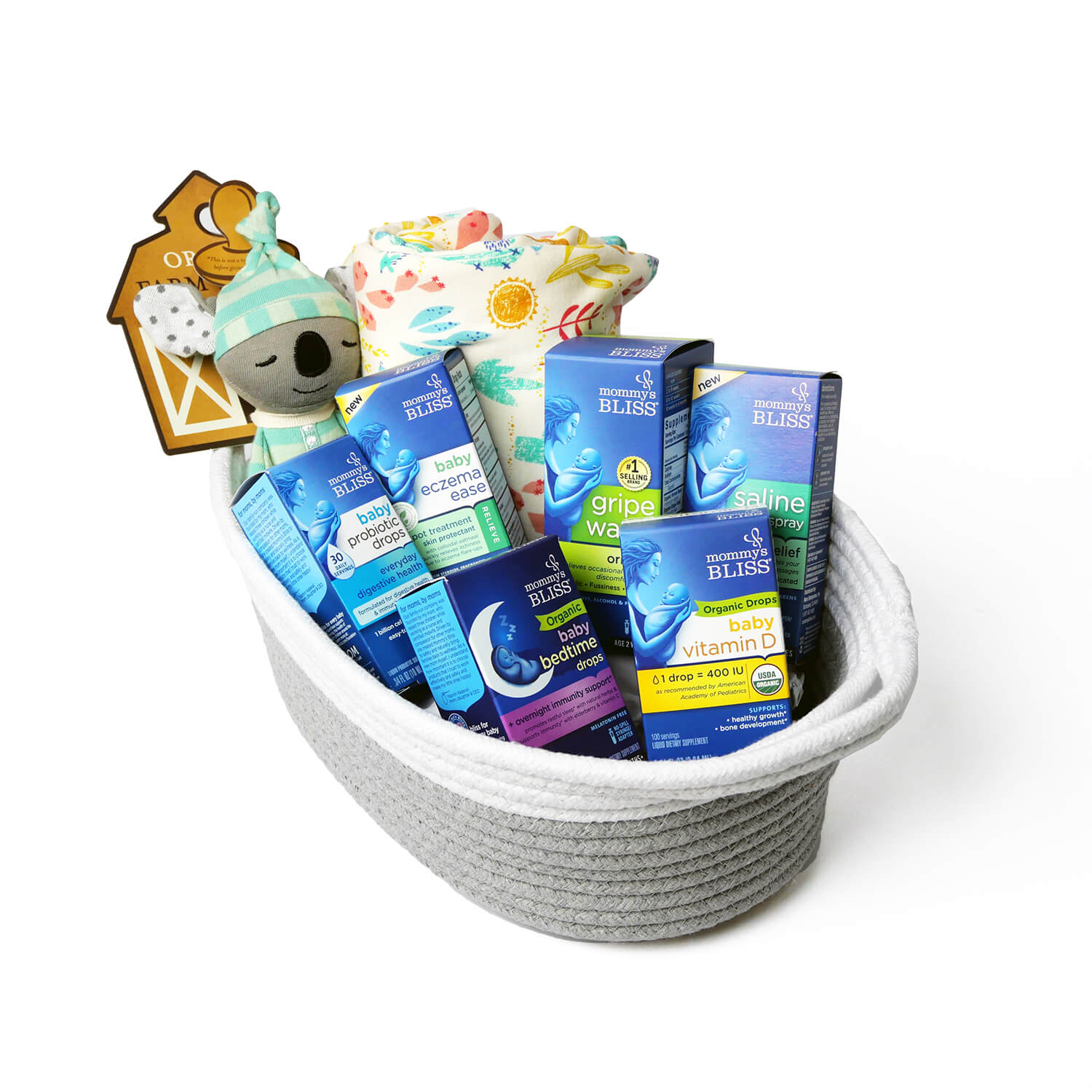 A basket of baby essentials 