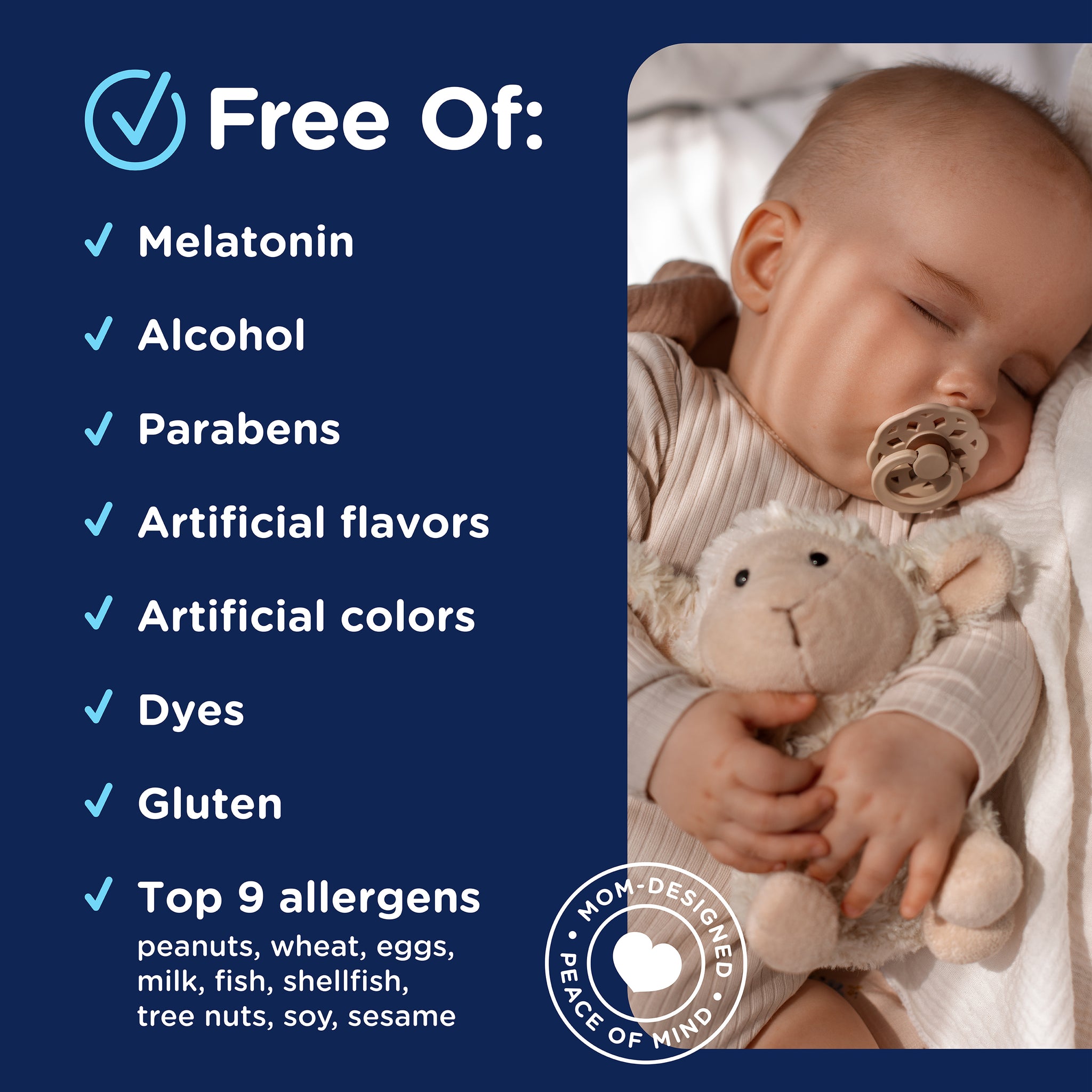 List of ingredients Mommy's Bliss Organic Baby Bedtime Paci Gel is free of