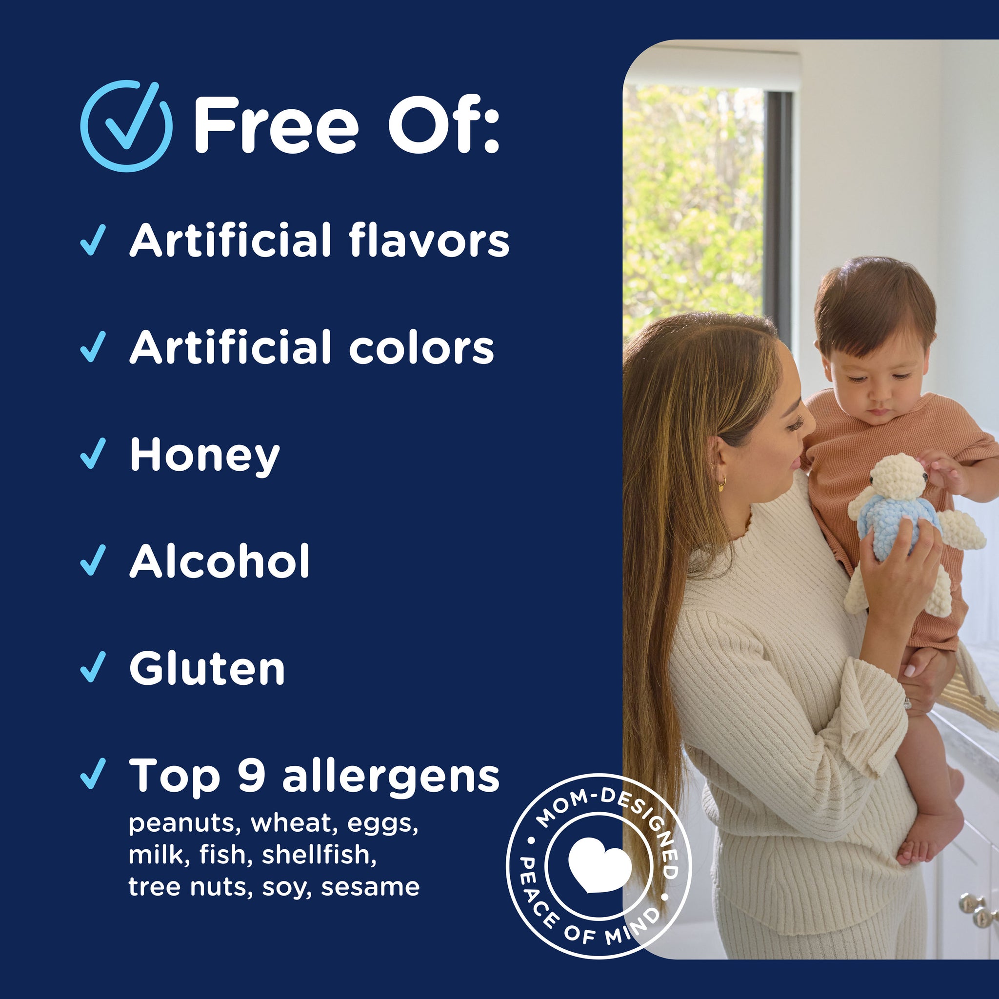 List of ingredients Mommy's Bliss Organic Baby Cough Syrup and Mucus Nighttime is free of