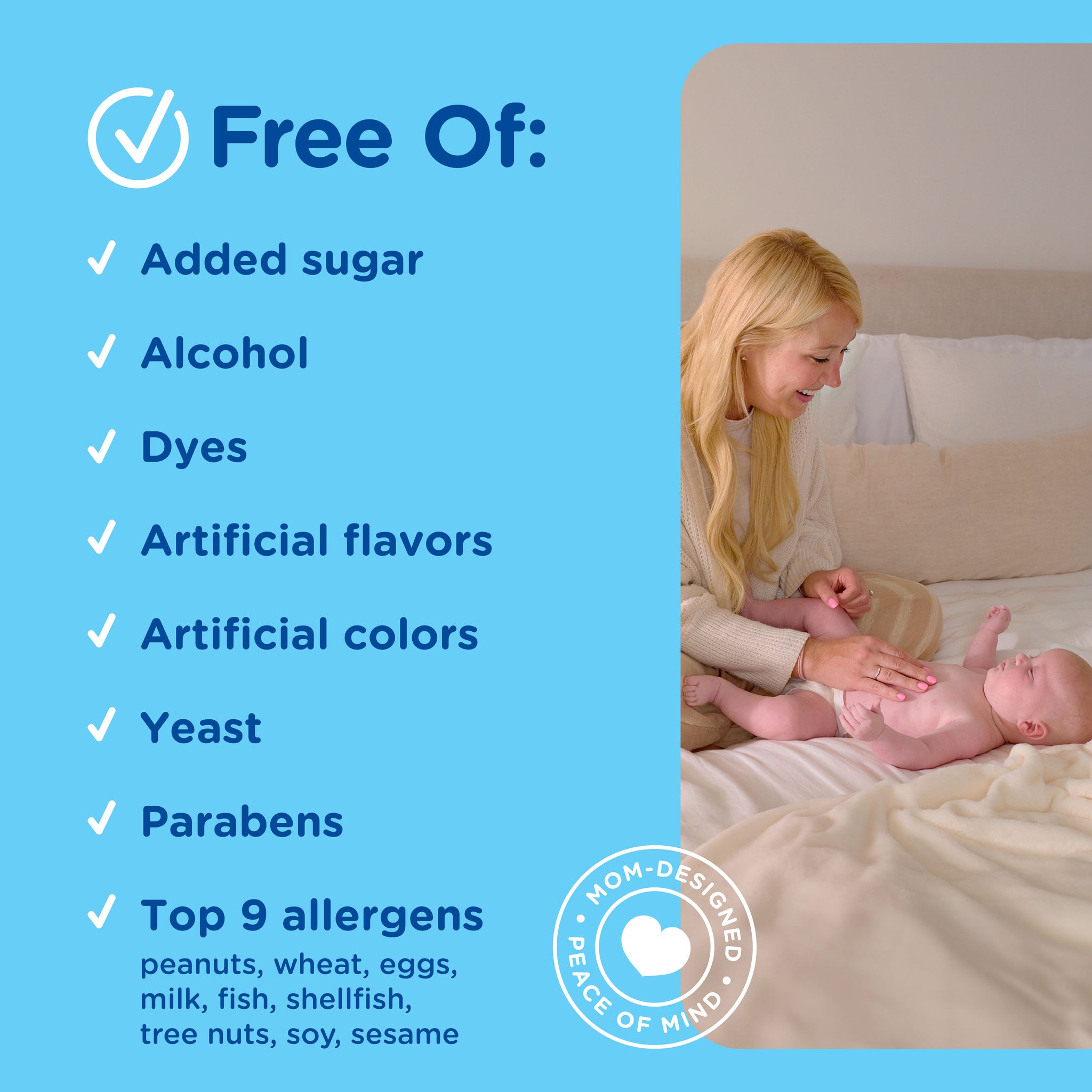 List of ingredients Mommy's Bliss Gripe Water Day and Night Combo Pack is free of