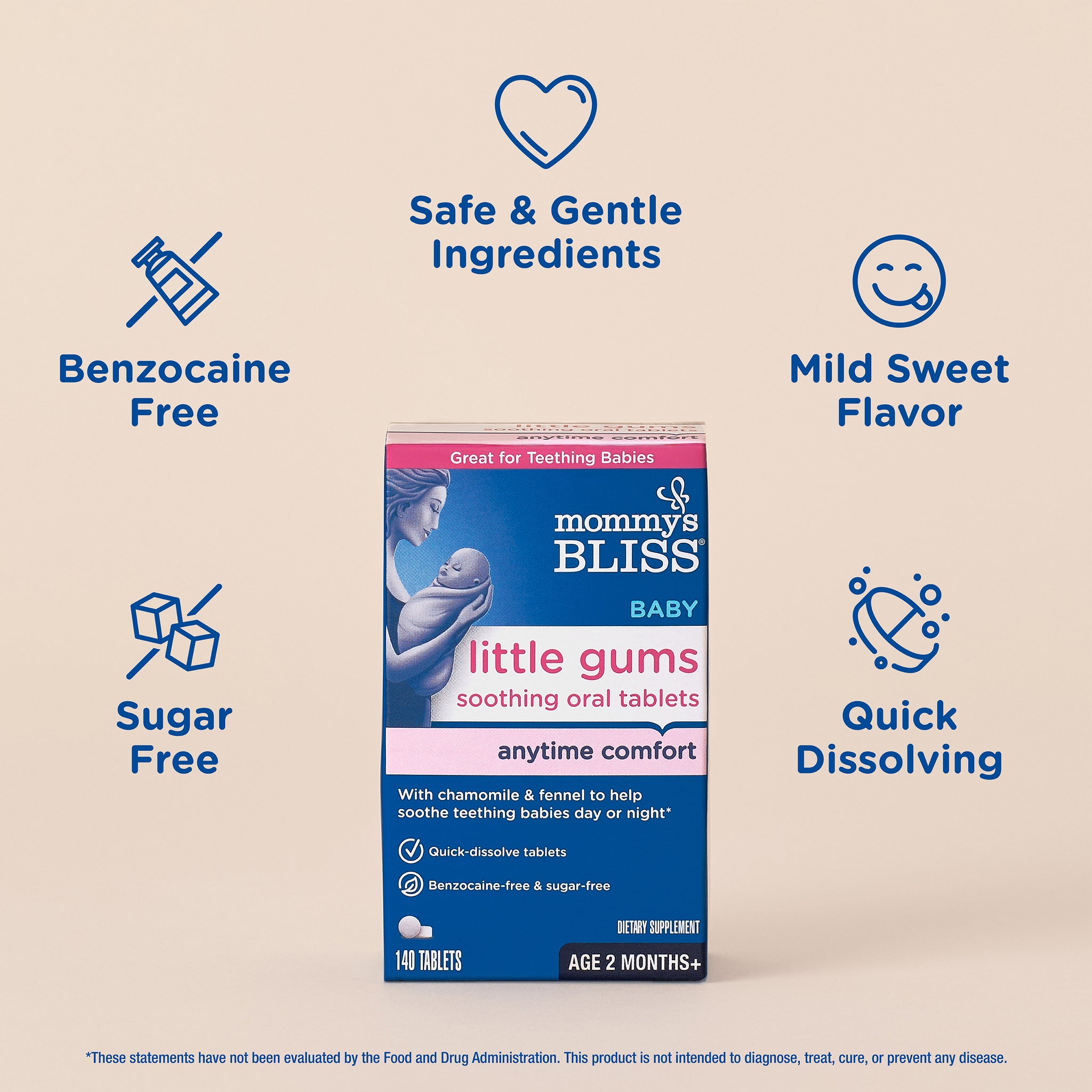 Sugar free, quick dissolving, mild sweet flavor