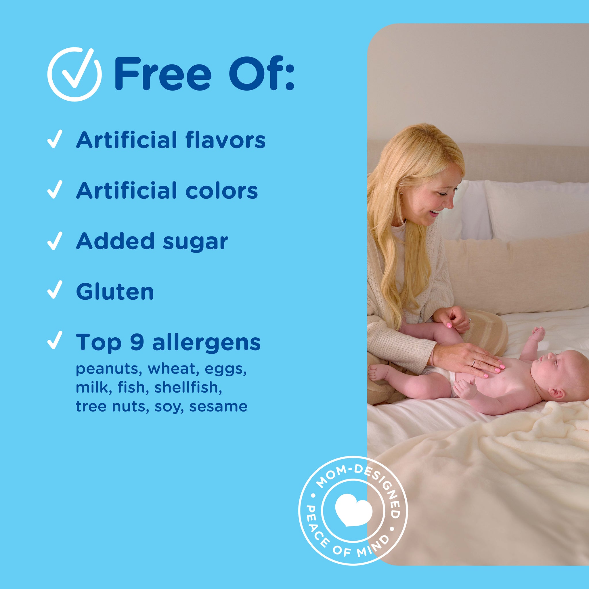 List of ingredients the Mommy's Bliss Newborn Essentials Gift Set products are free of