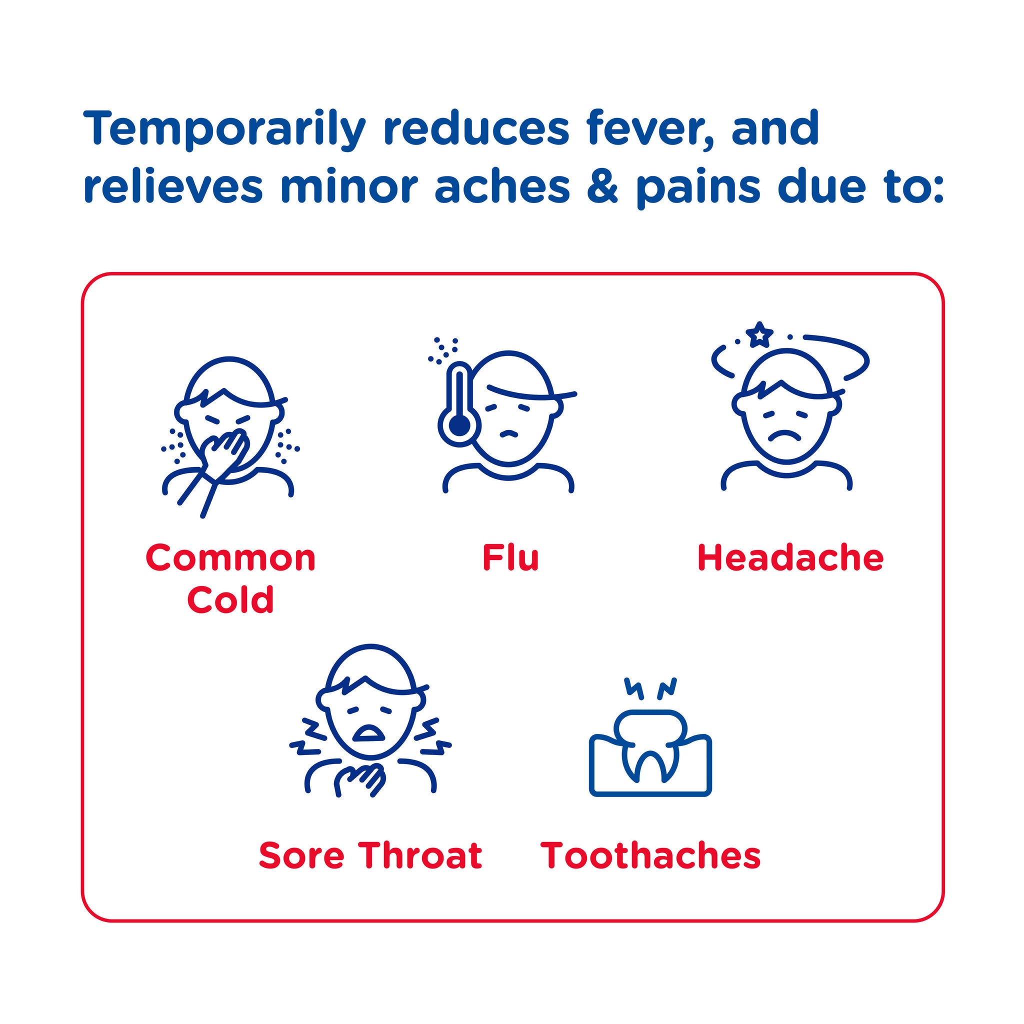 The main benefit of Mommy's Bliss Infants' Pain and Fever acetaminophen, shown as an illustrated claim