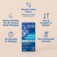 Key features of Mommy's Bliss Baby Saline Drops and Spray, shown as icons around the carton