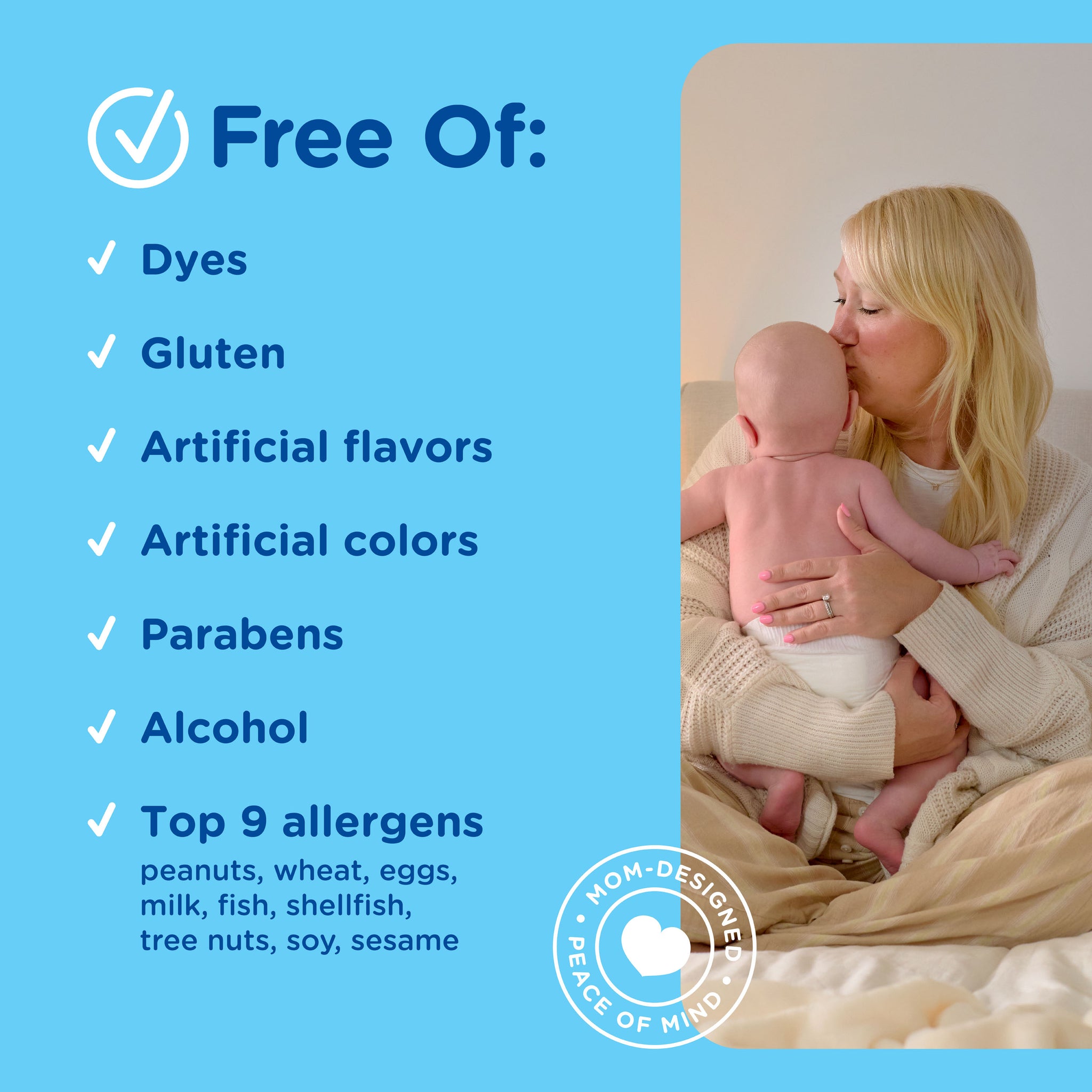 List of ingredients Mommy's Bliss Organic Baby Vitamin D Drops is free of