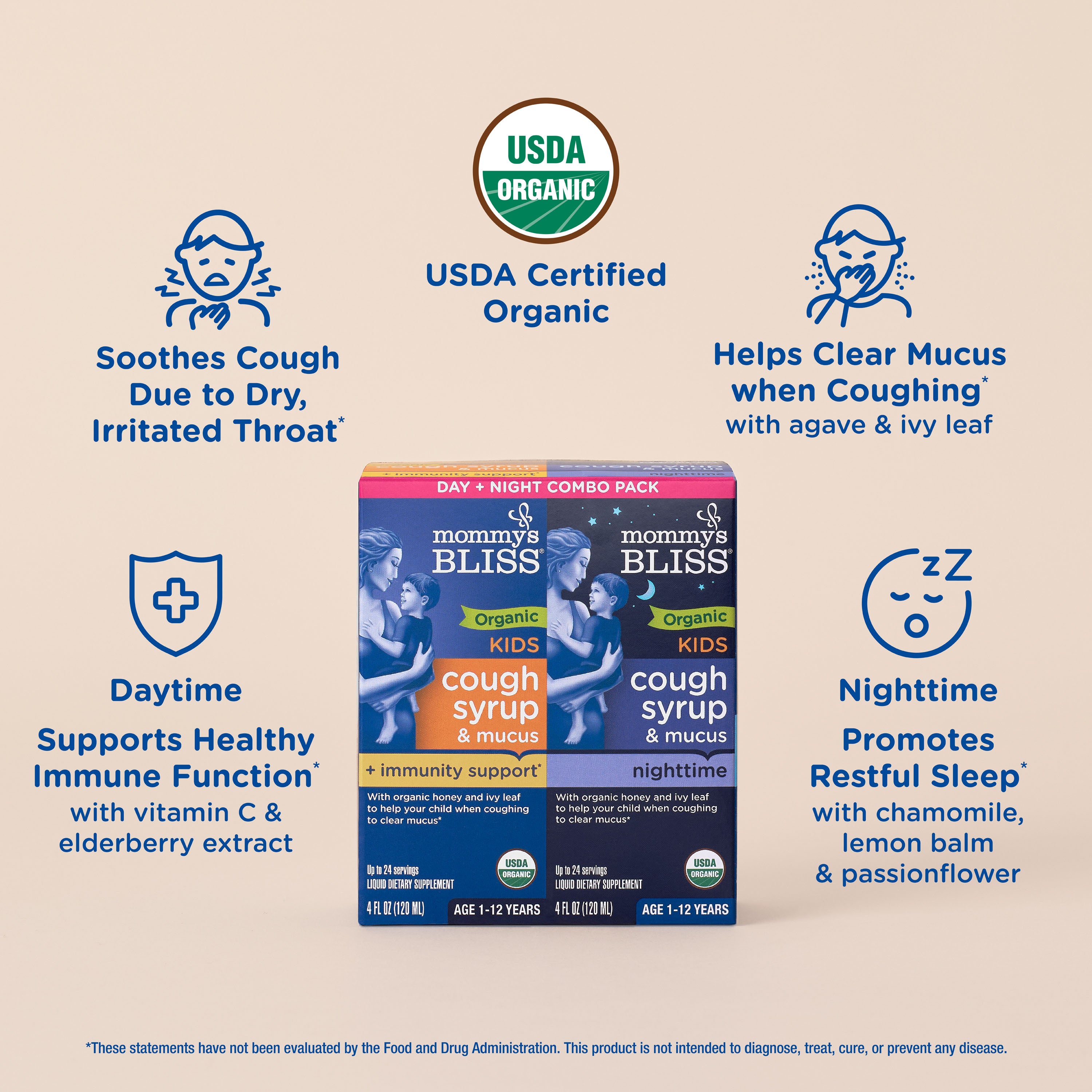 Organic Kids Cough Syrup & Mucus Day & Night