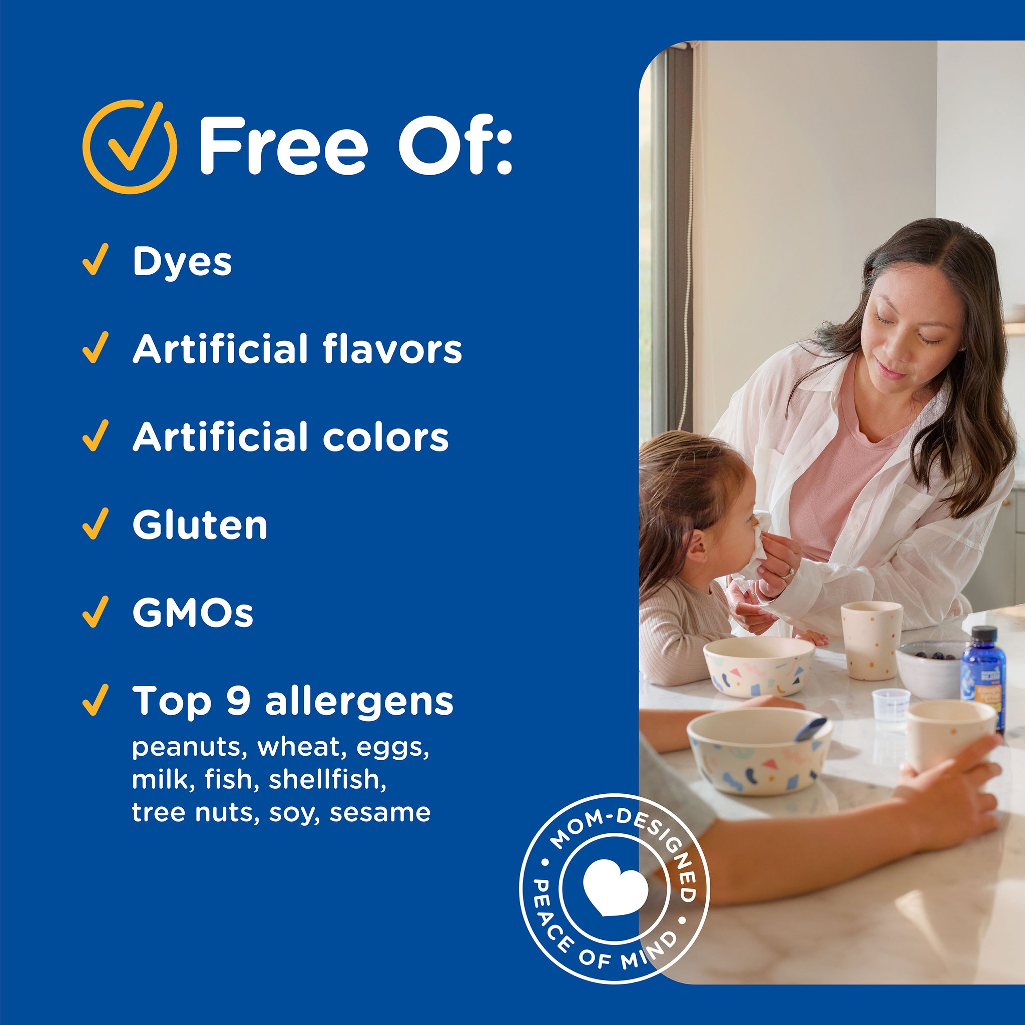 List of ingredients Mommy's Bliss Organic Kids Cough Syrup and Mucus is free of