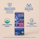 Key features of Mommy's Bliss Organic Kids Immunity Syrup, shown as icons around the carton