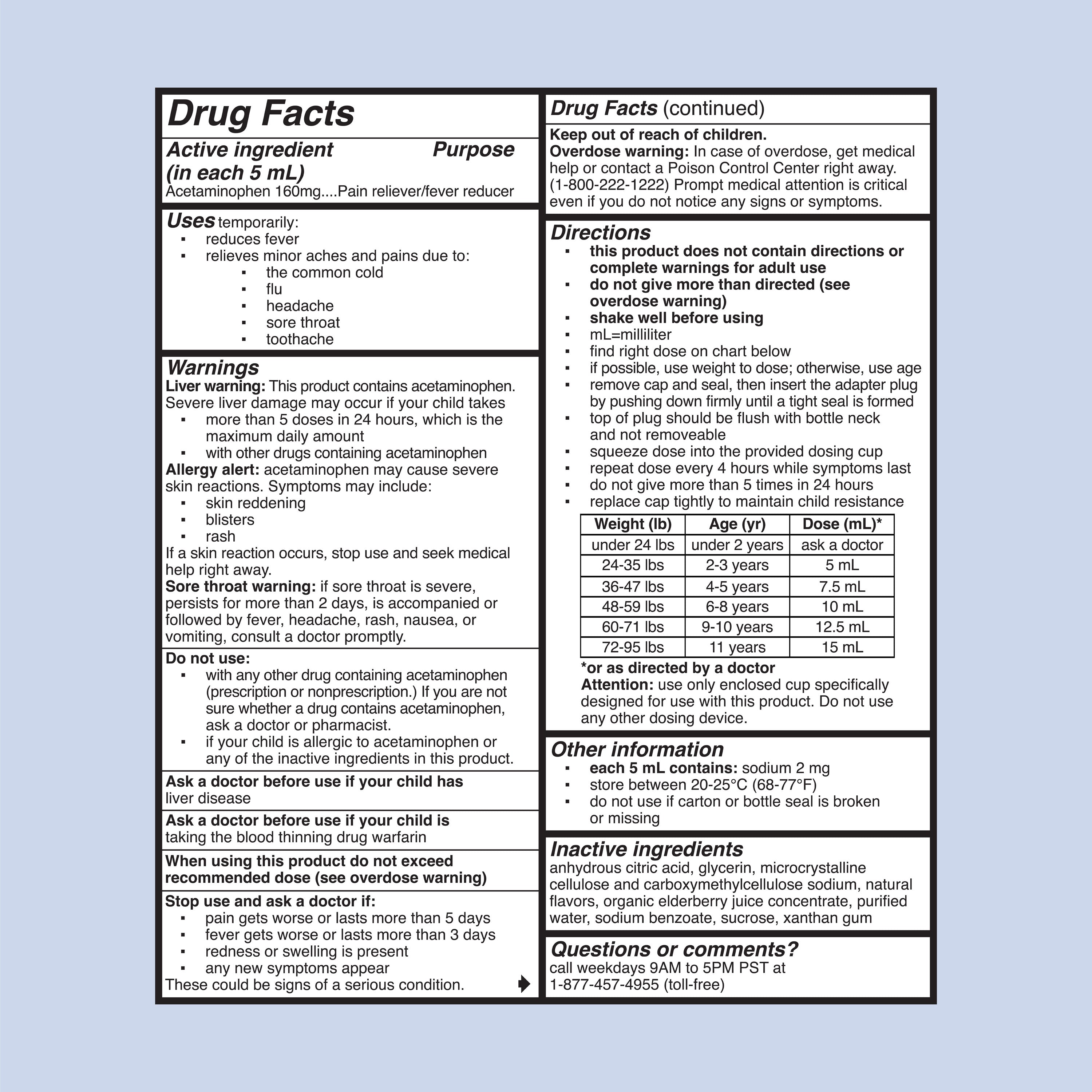 Children’s Acetaminophen: Pain & Fever Reducer - 4oz