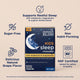 Key features of Mommy's Bliss Kids Sleep Support Chewable, shown as icons around the carton