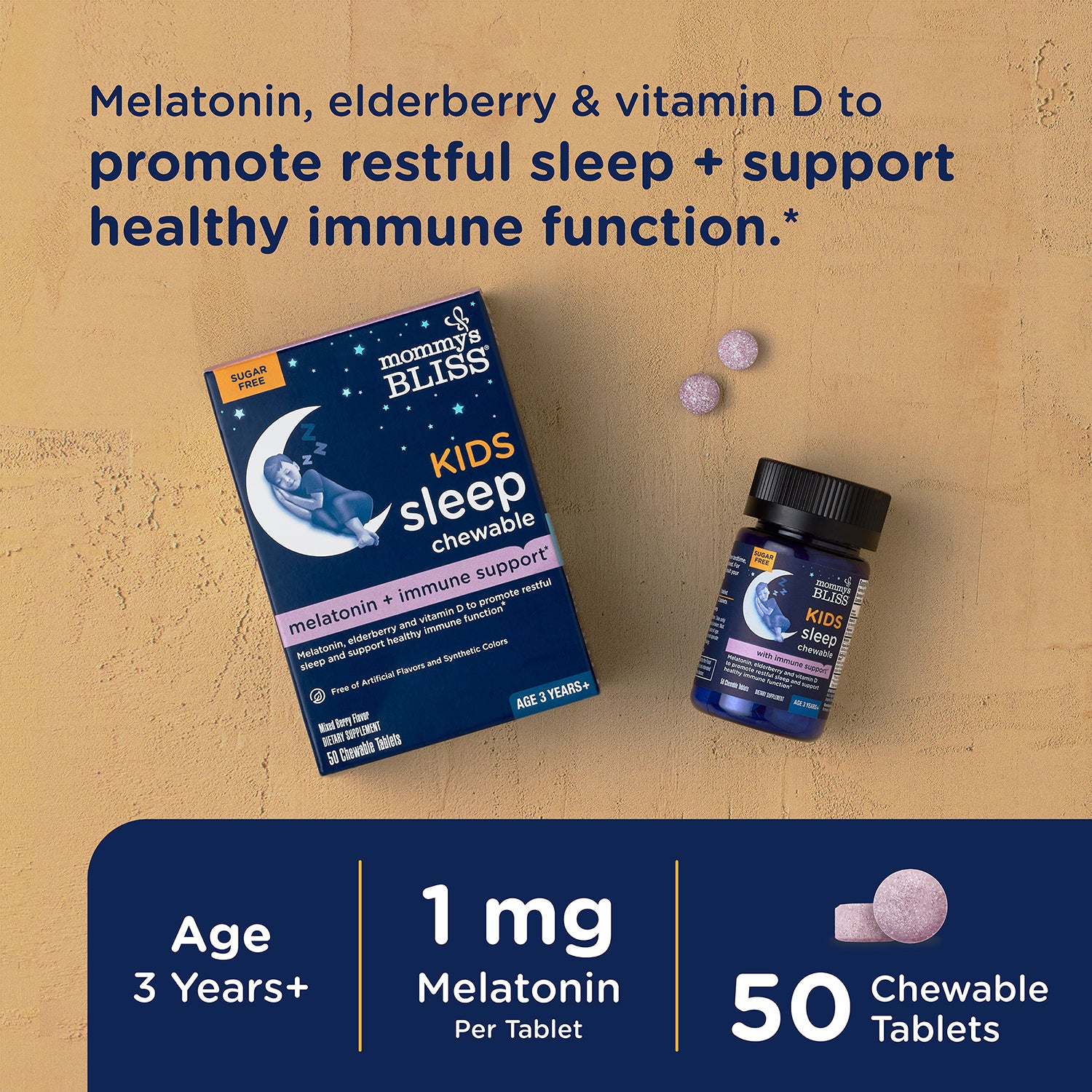 For age 3 plus years contains 50 chewable tablets