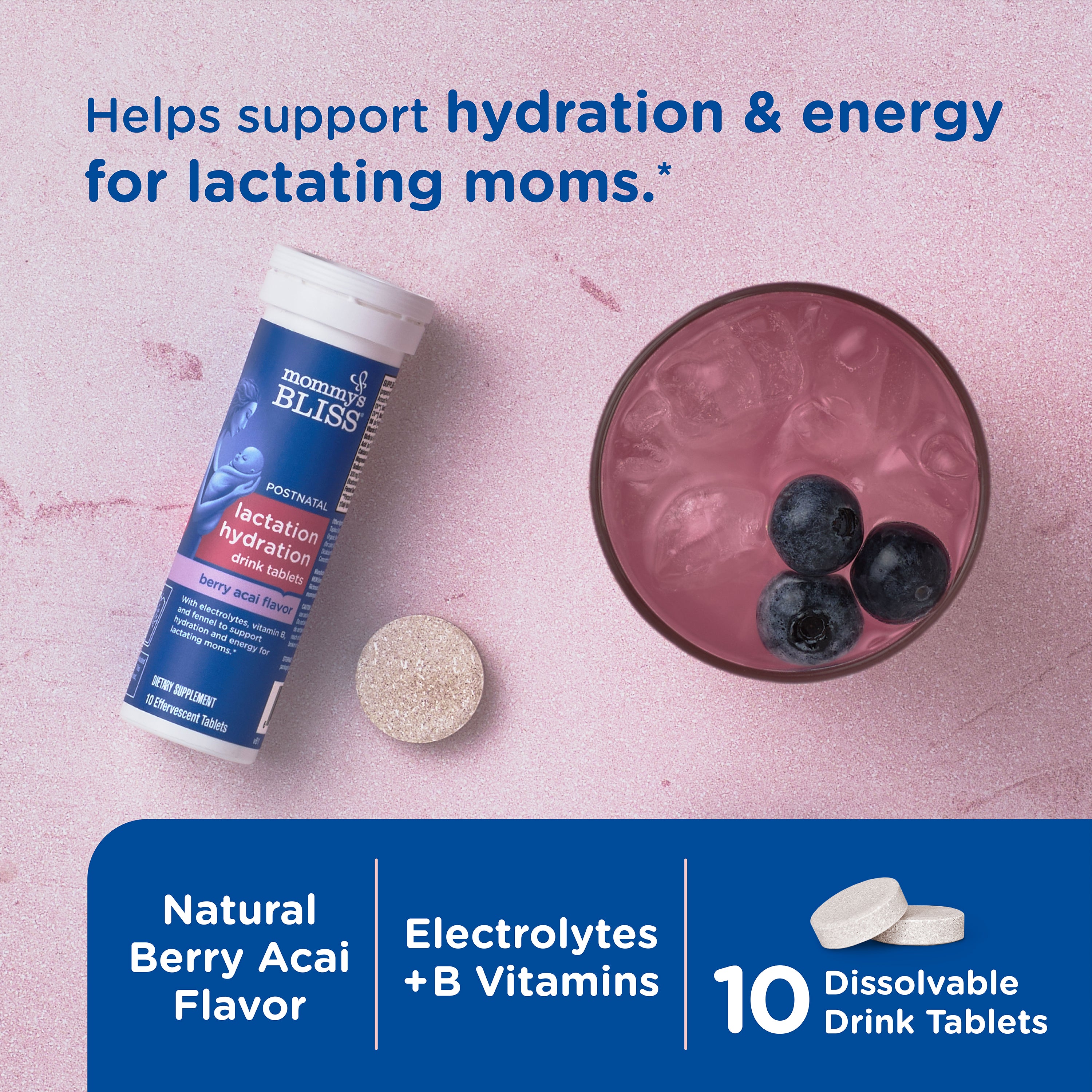Lactation Hydration Drink Tablets - Berry Acai
