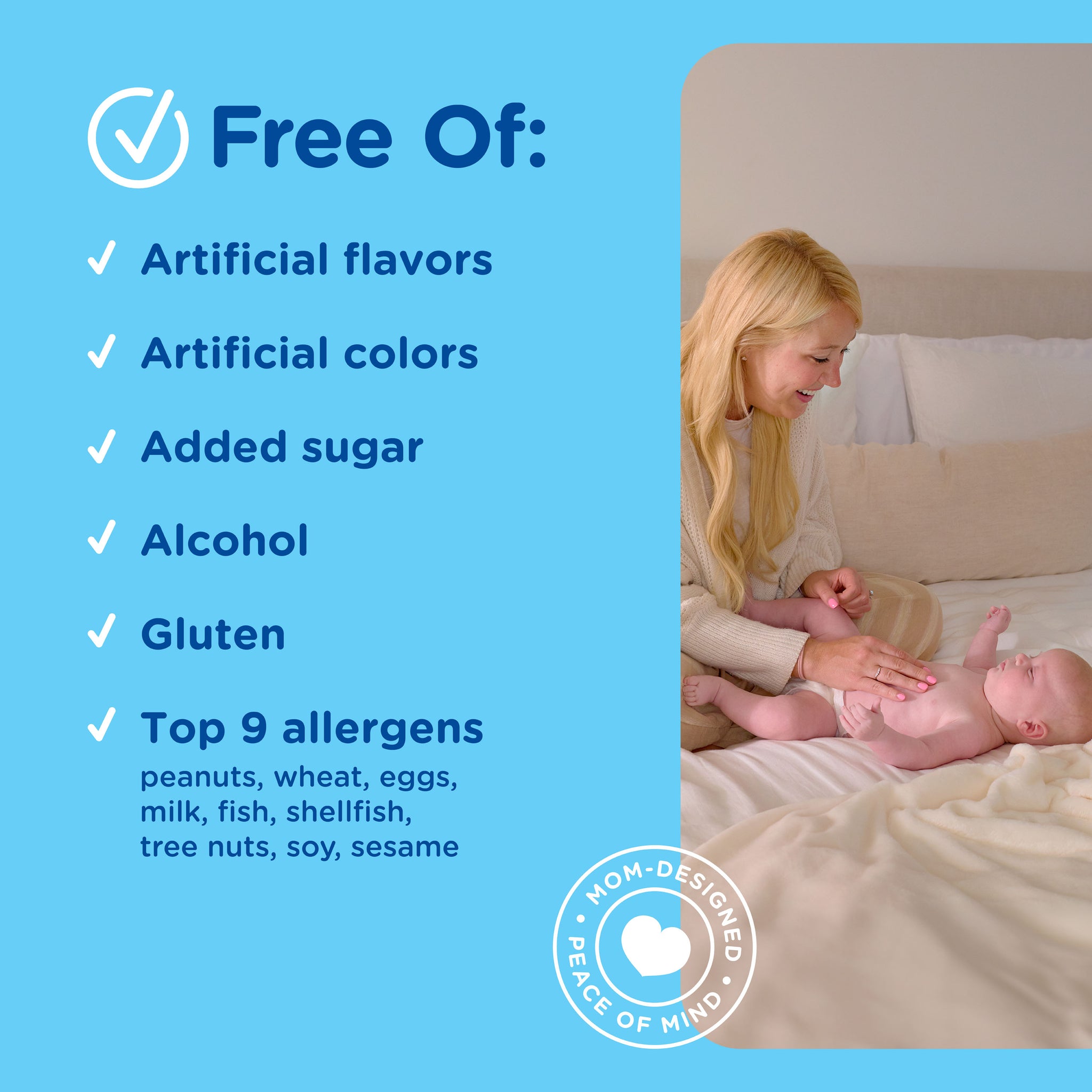 List of ingredients Mommy's Bliss Baby Probiotic Drops Everyday 45-day is free of