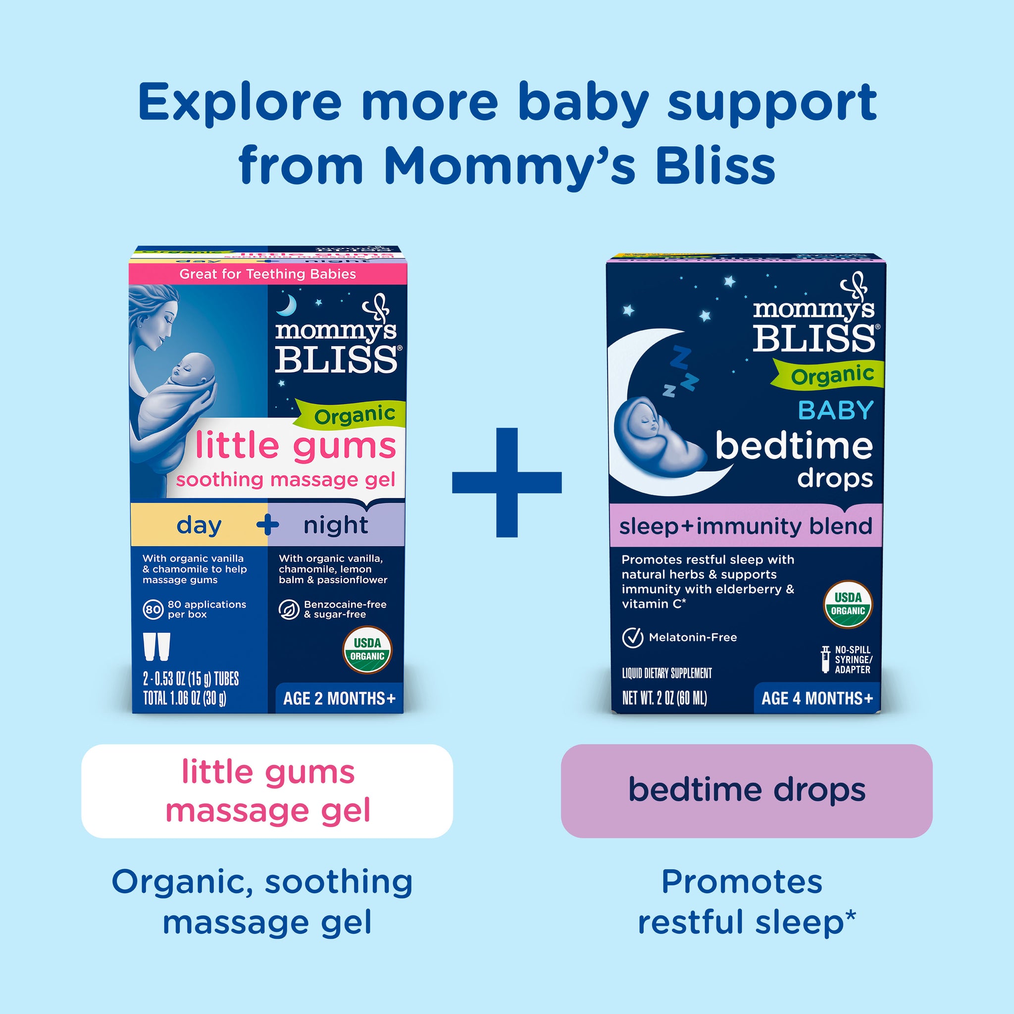 Related Mommy's Bliss products suggested alongside Baby Probiotic Drops plus Vitamin D