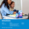 Kids Constipation Ease's directions with a mom and her daughter on the background