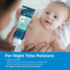 Eczema BodyLotion Nighttime being applied on a baby's body baby his mom with instructions how to apply