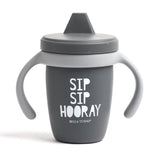 Sip Sip Hooray Happy Sippy Cup by Bella Tunno in Gray