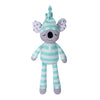 Koazy Koala Pacifier Buddy by Apple Park in green and white stripes