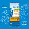Organic Kids Cough Syrup + Immunity Support's box with a blue background