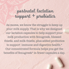 Moms Postnatal Lactation Support descrition in pink background and some tblets